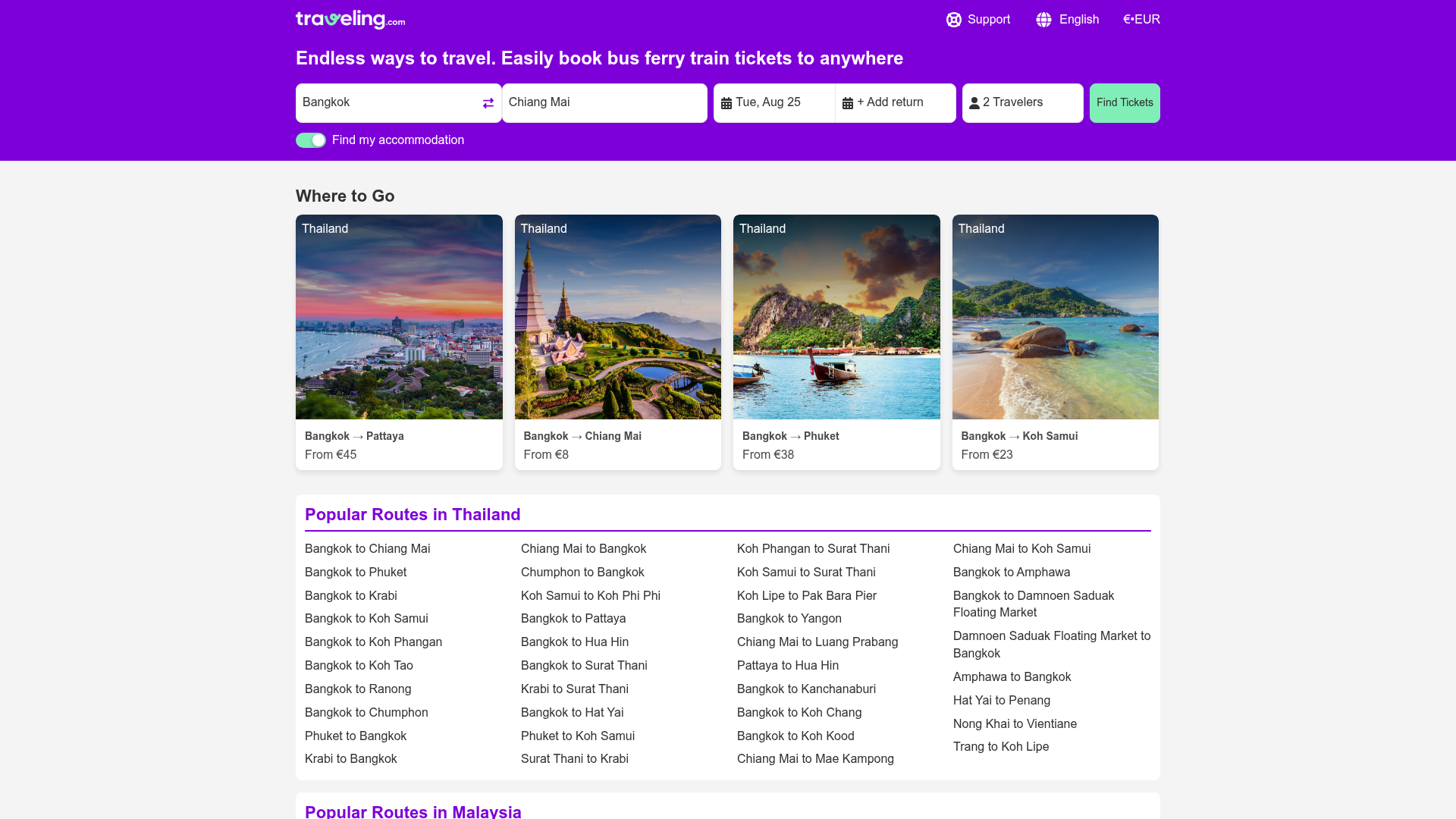 Screenshot van getbyferry.com