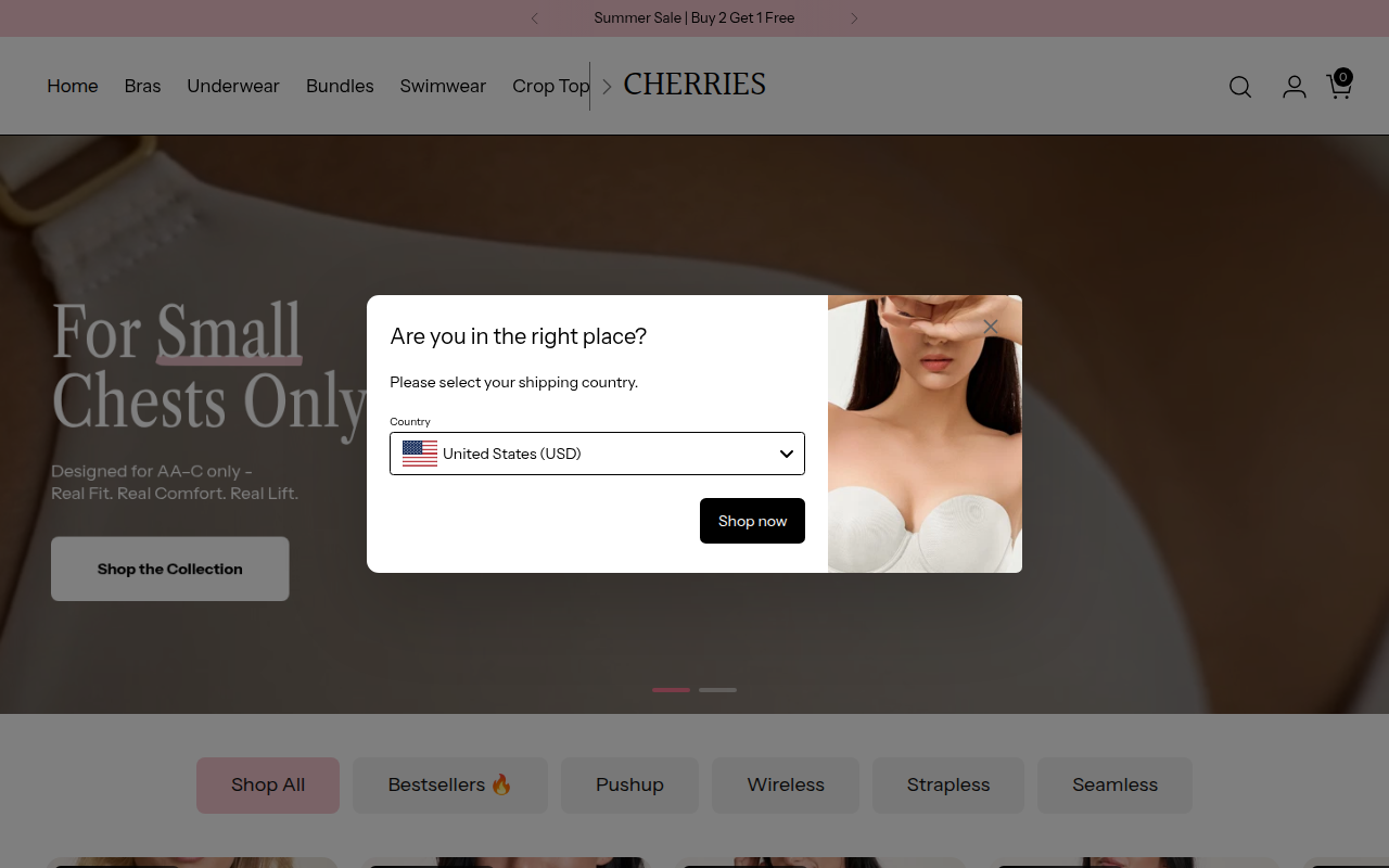Screenshot van getfitcherries.com