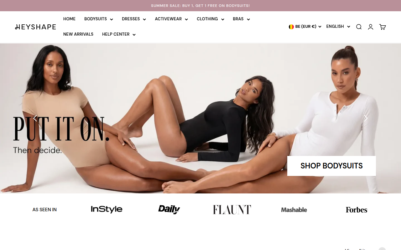 Screenshot van getheyshape.com