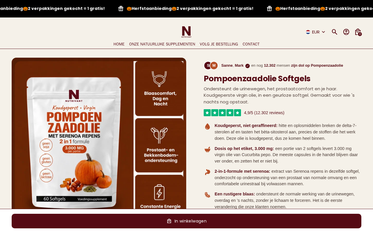 Screenshot van getnutrivant.com