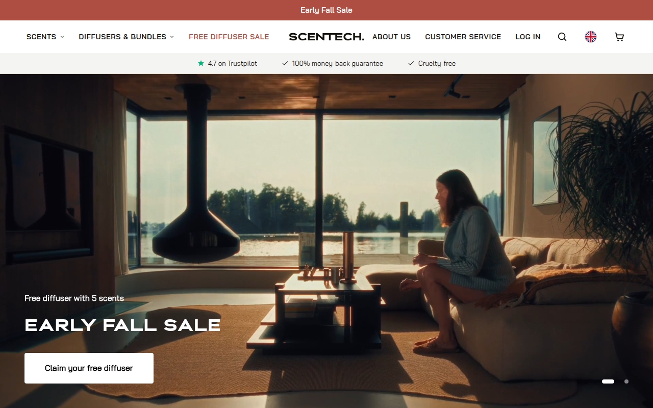 Screenshot van getscentech.com