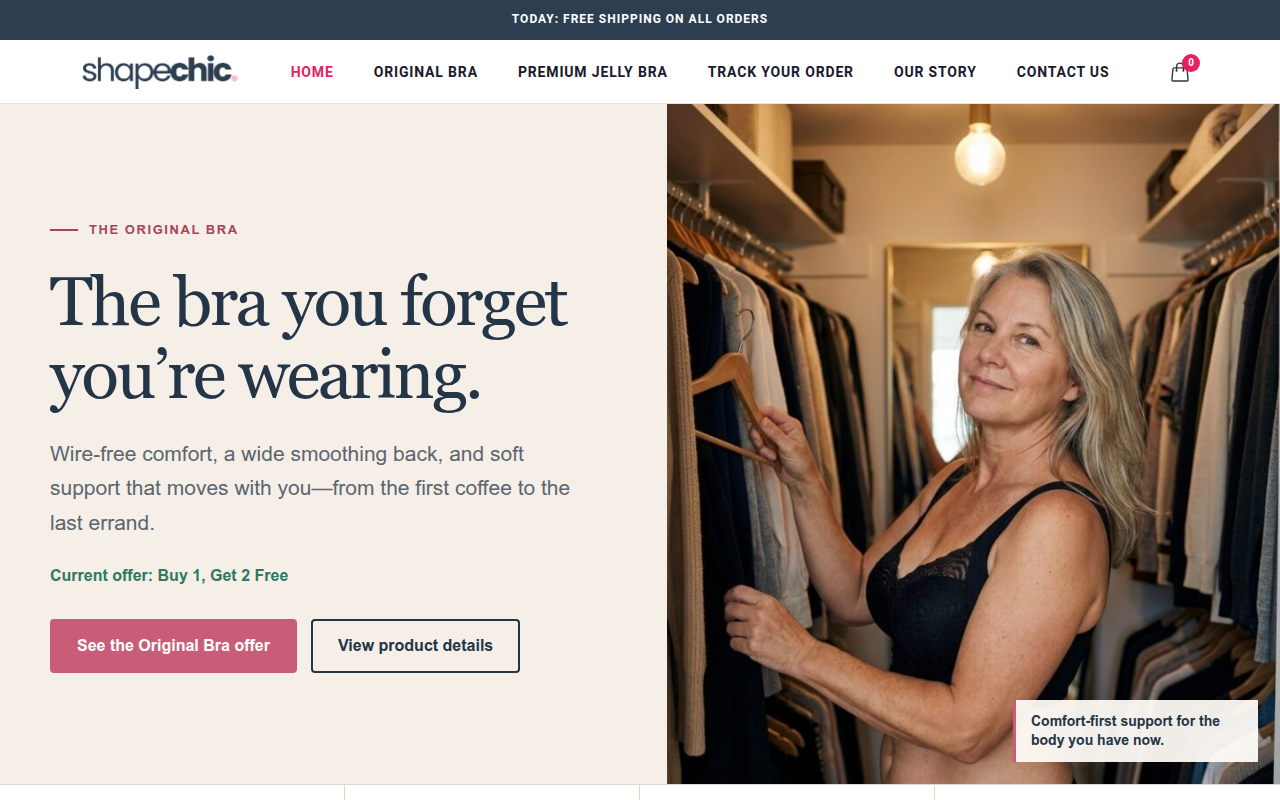Screenshot van getshapechic.com