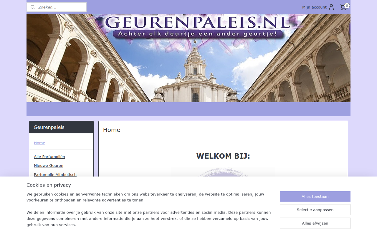 Screenshot van geurenpaleis.nl