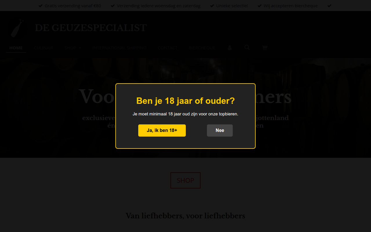 Screenshot van geuzespecialist.nl