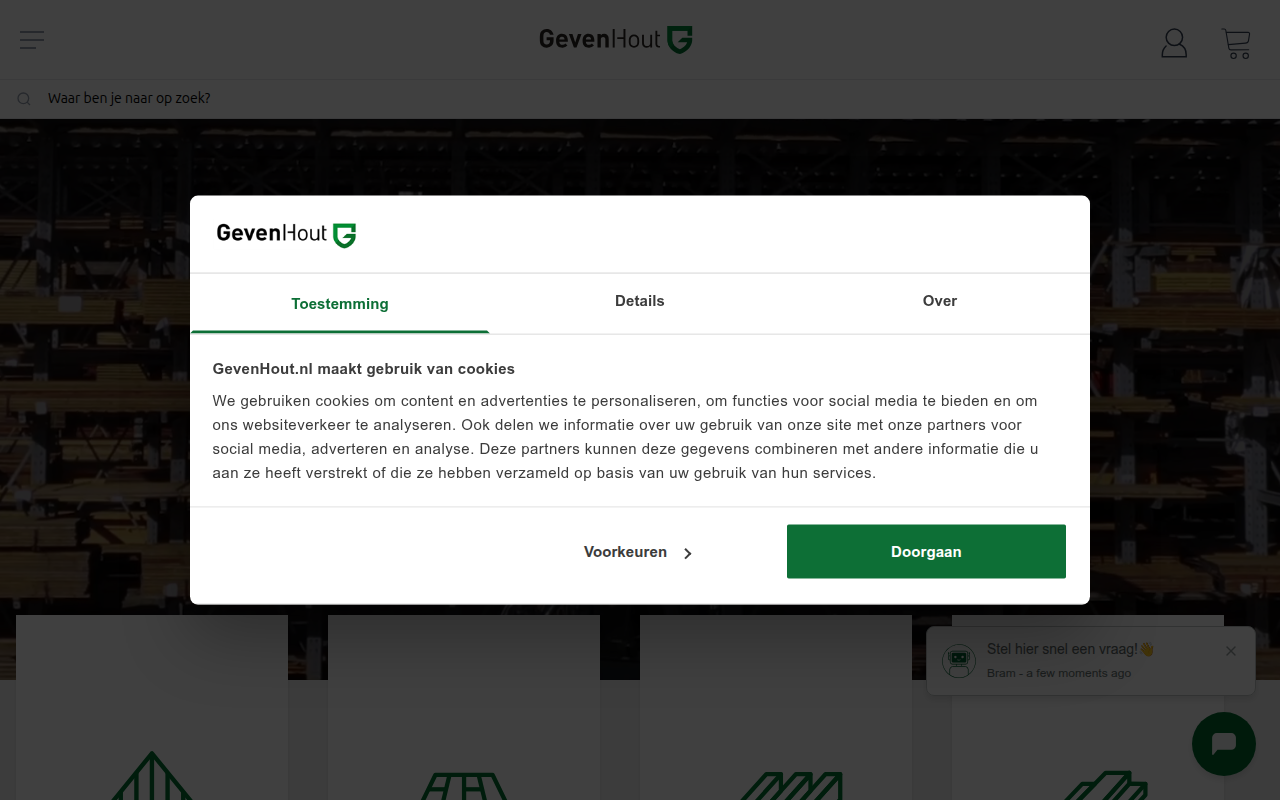 Screenshot van gevenhout.nl