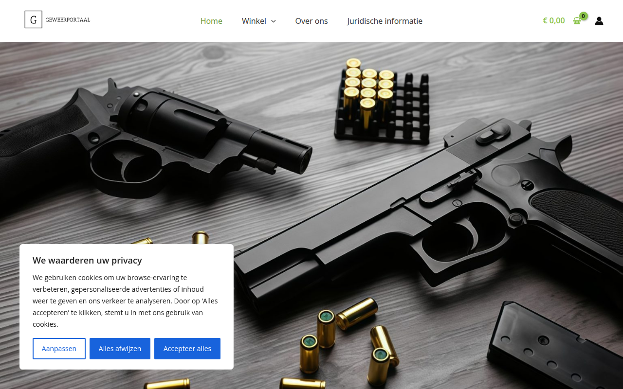 Screenshot van geweerportaal.com