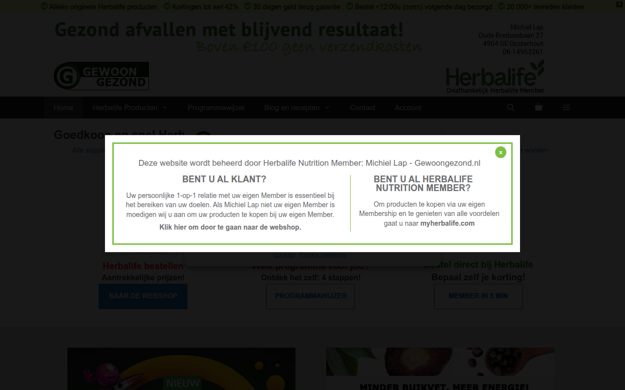 Screenshot van gewoongezond.nl