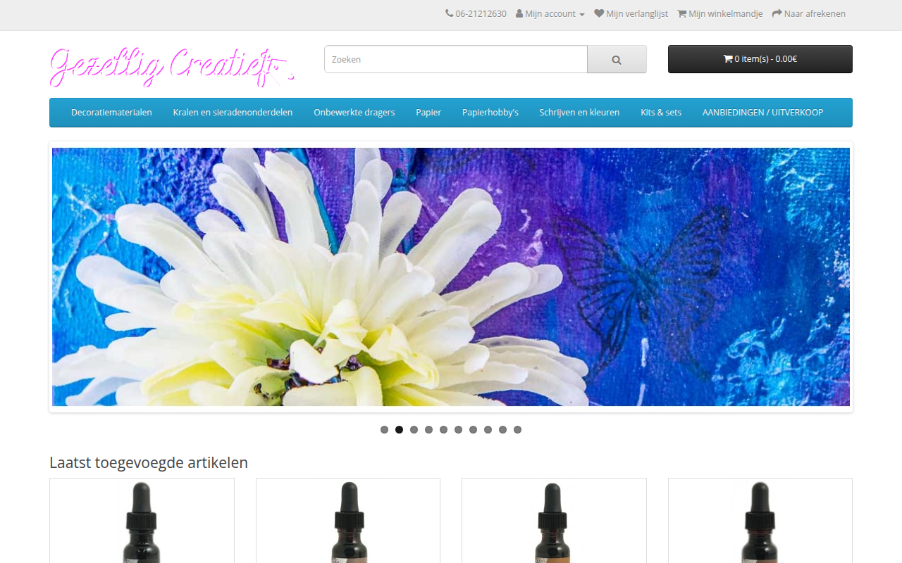 Screenshot van gezelligcreatief.nl
