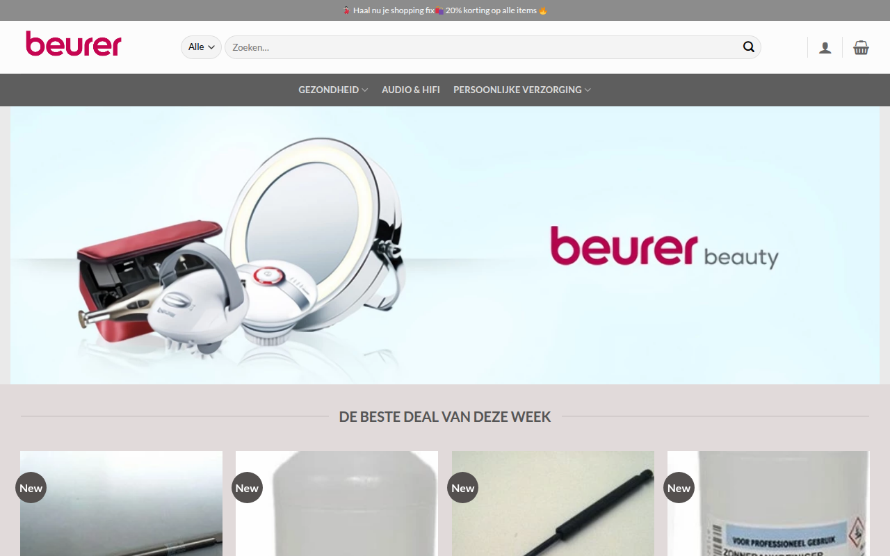 Screenshot van gezondheidshop.com