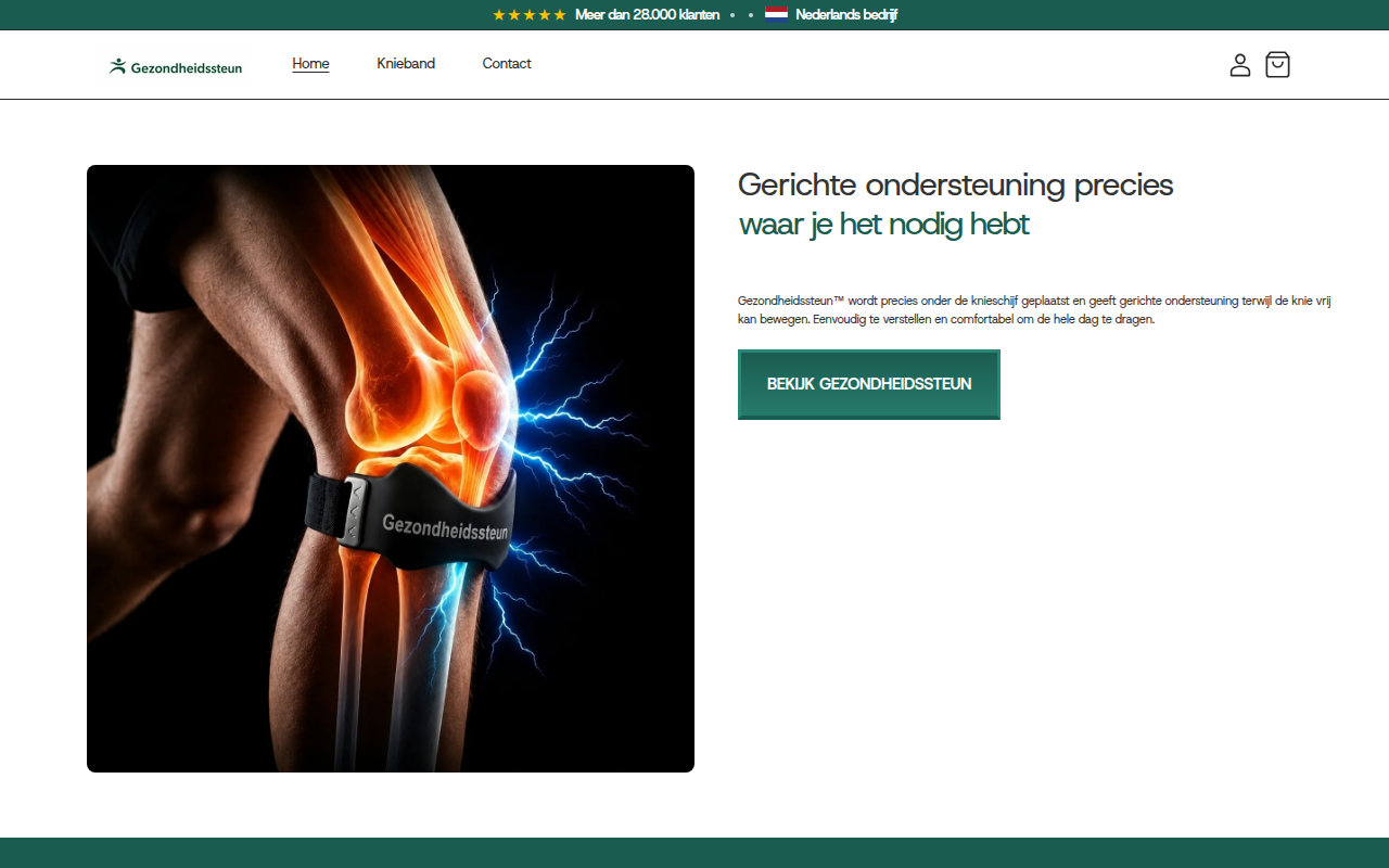 Screenshot van gezondheidssteun.nl