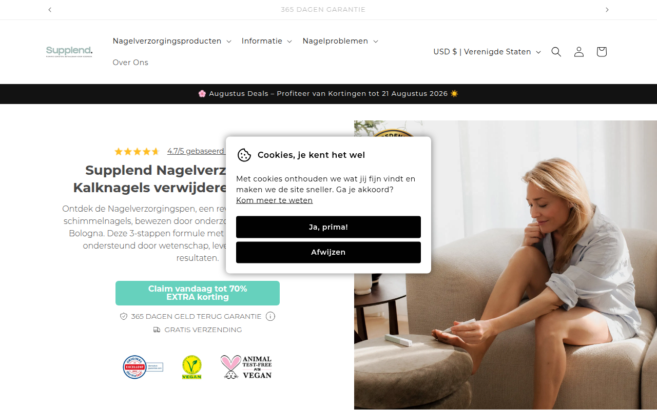 Screenshot van gezondheidweek.supplend.com