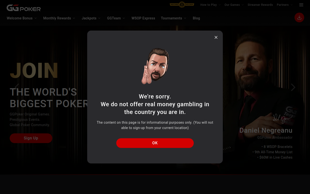 Screenshot van ggpoker.net
