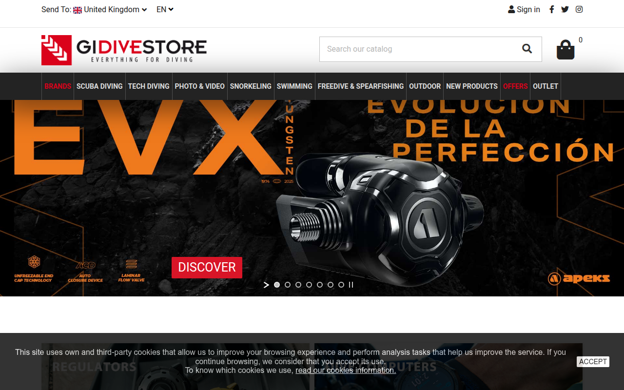 Screenshot van gidivestore.com