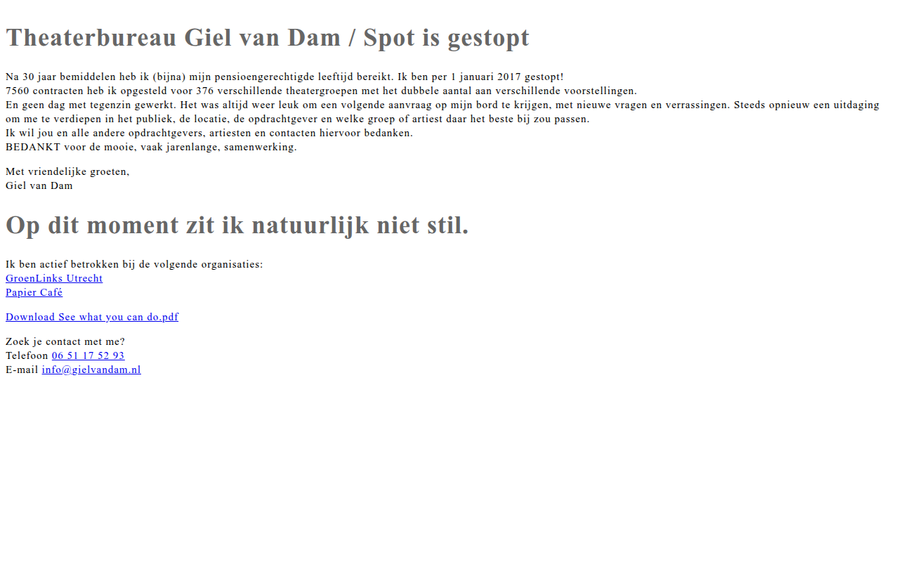 Screenshot van gielvandam.nl