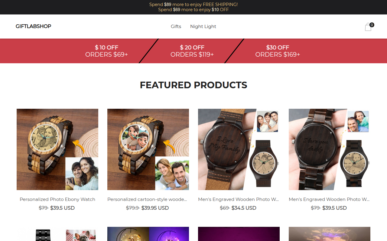 Screenshot van giftlabshop.com