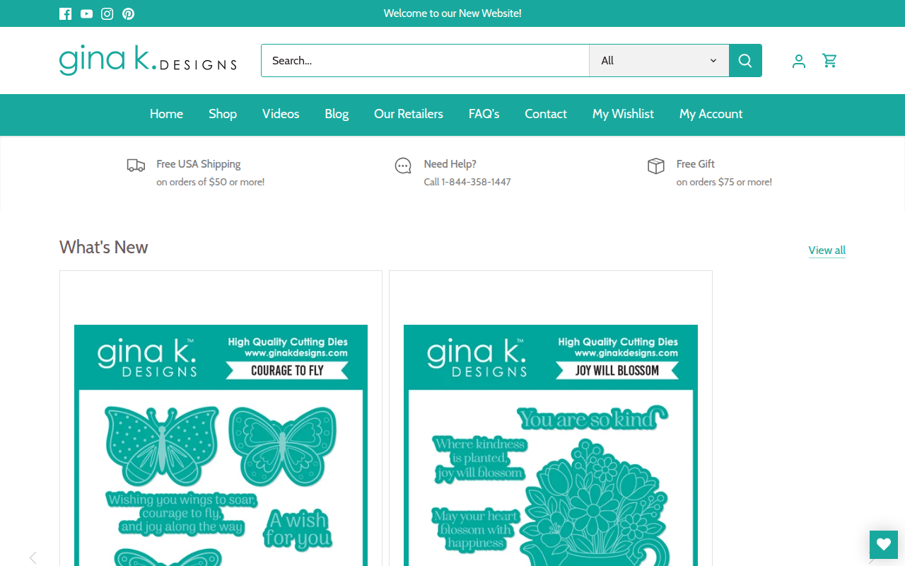 Screenshot van ginakdesigns.com