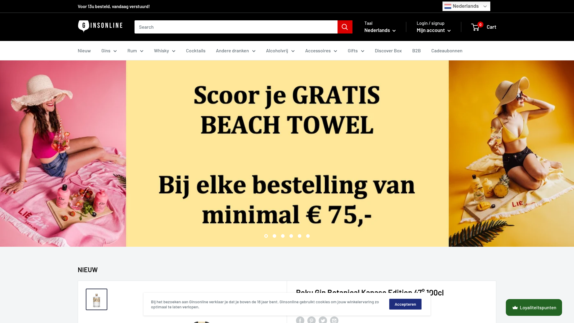 Screenshot van ginsonline.com