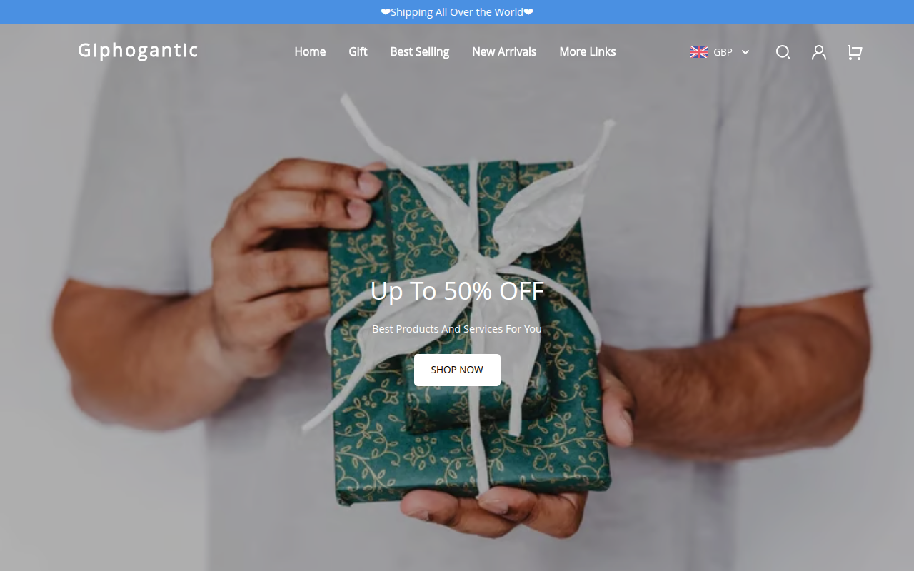 Screenshot van giphogantic.com