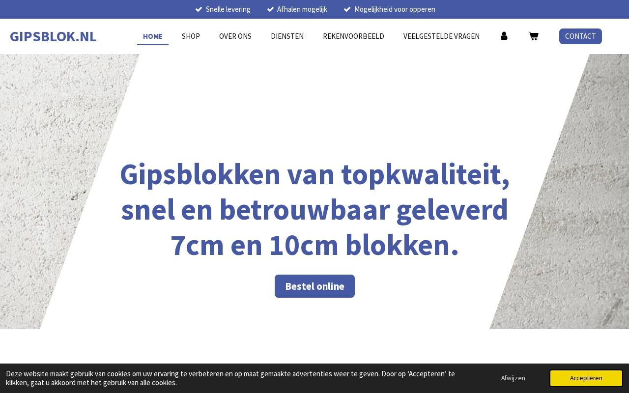 Screenshot van gipsblok.nl