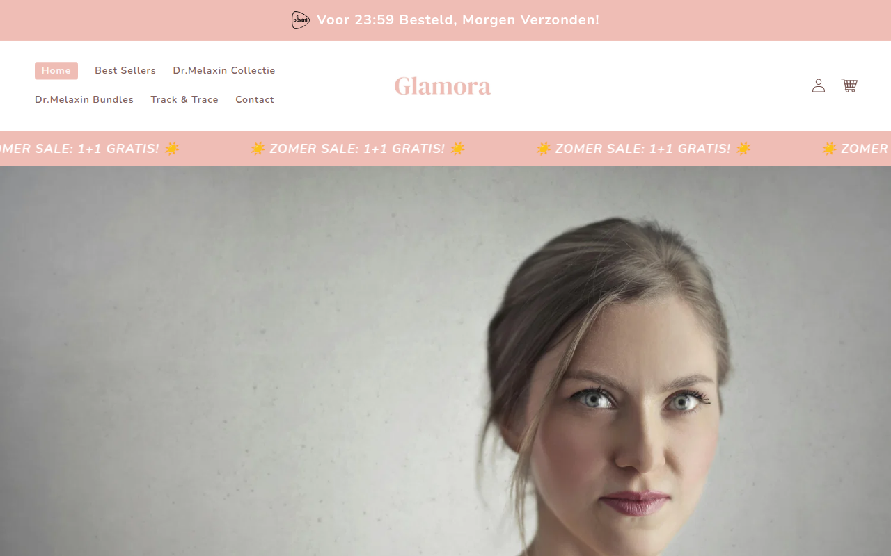Screenshot van glamorashop.nl