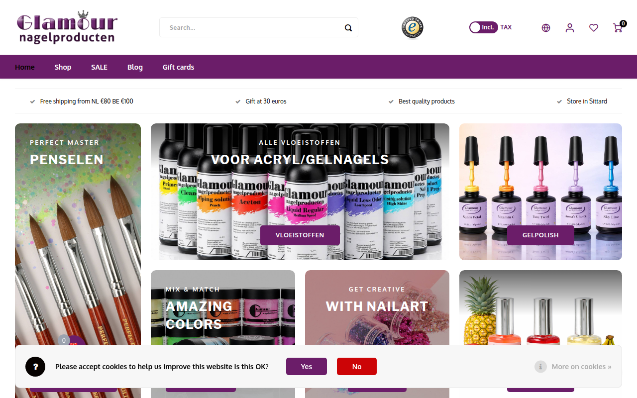 Screenshot van glamournagelproducten.nl