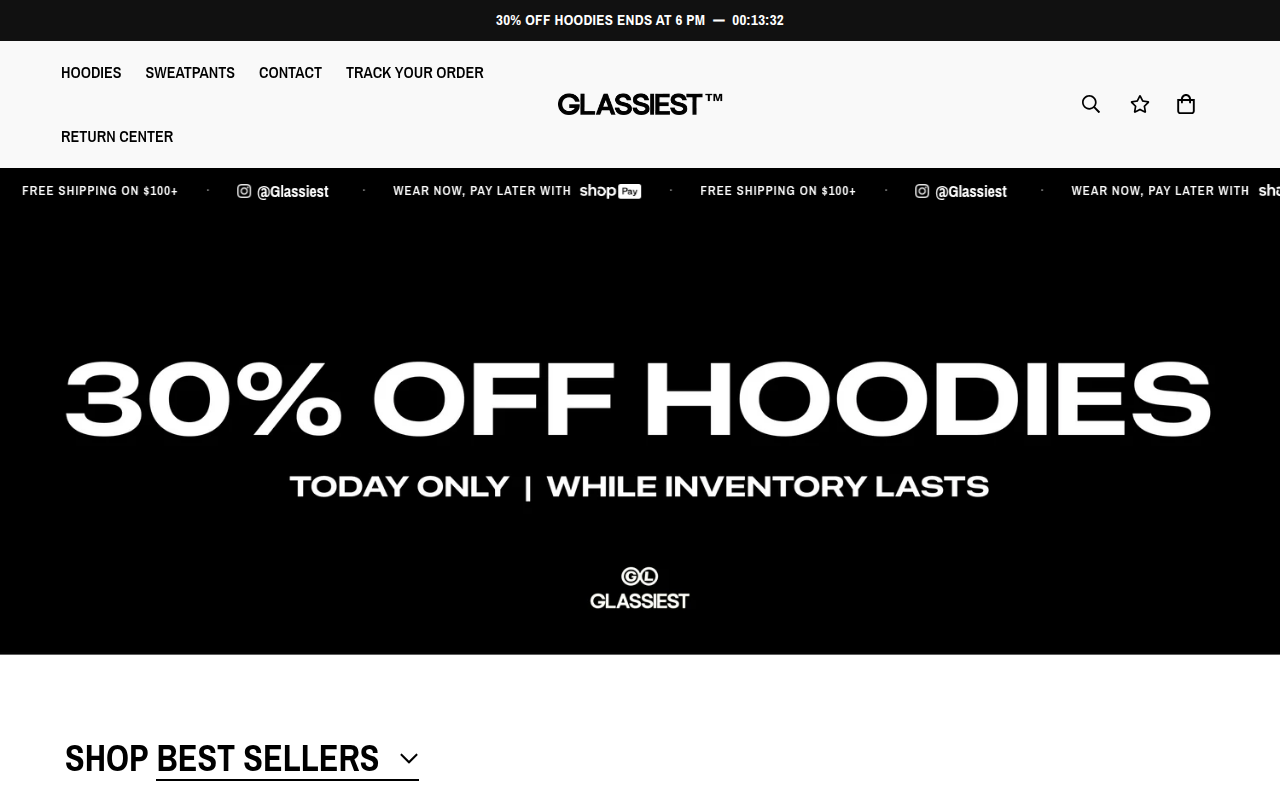 Screenshot van glassiest.co