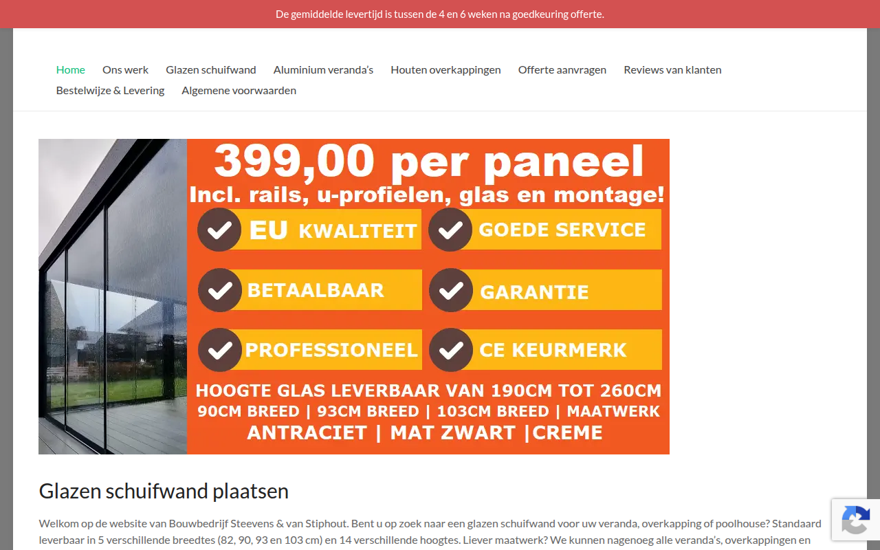 Screenshot van Glazenschuifwandplaatsen