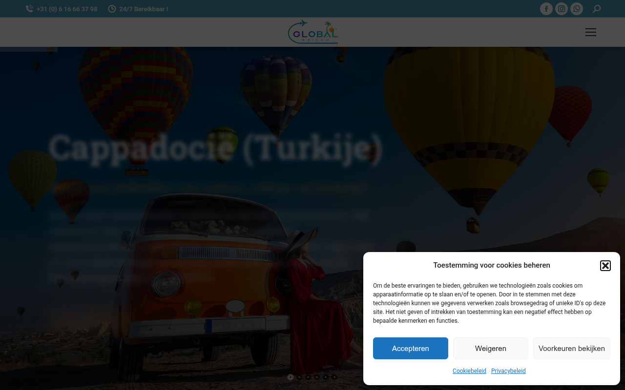 Screenshot van globalreizen.eu
