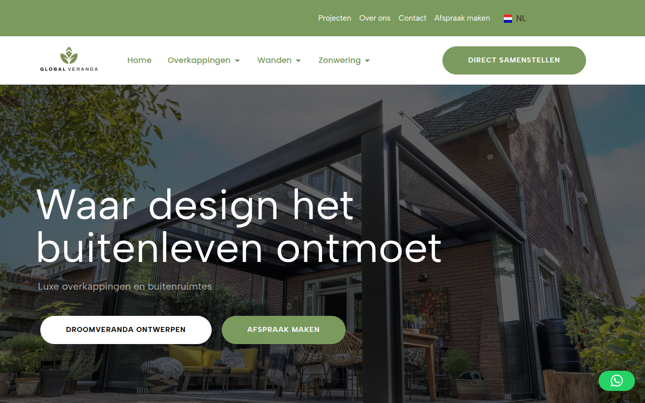 Screenshot van globalveranda.nl