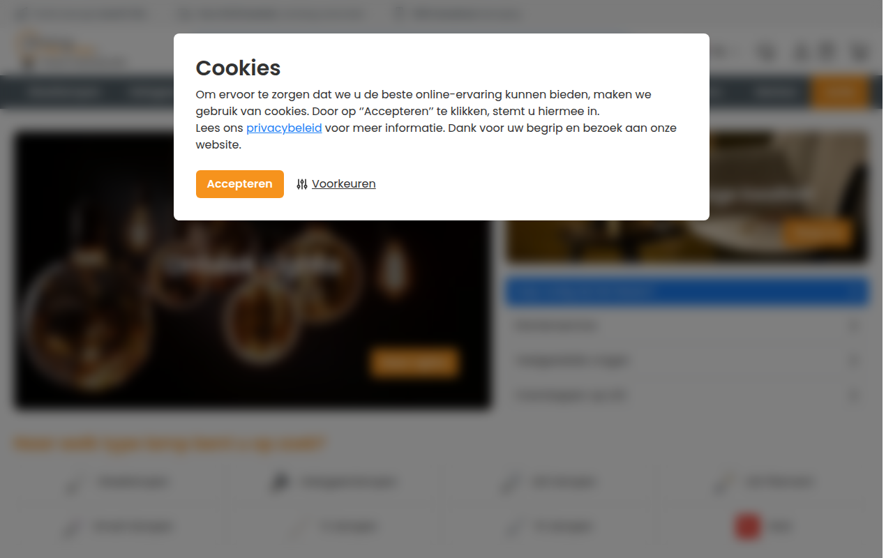 Screenshot van gloeilampgoedkoop.nl