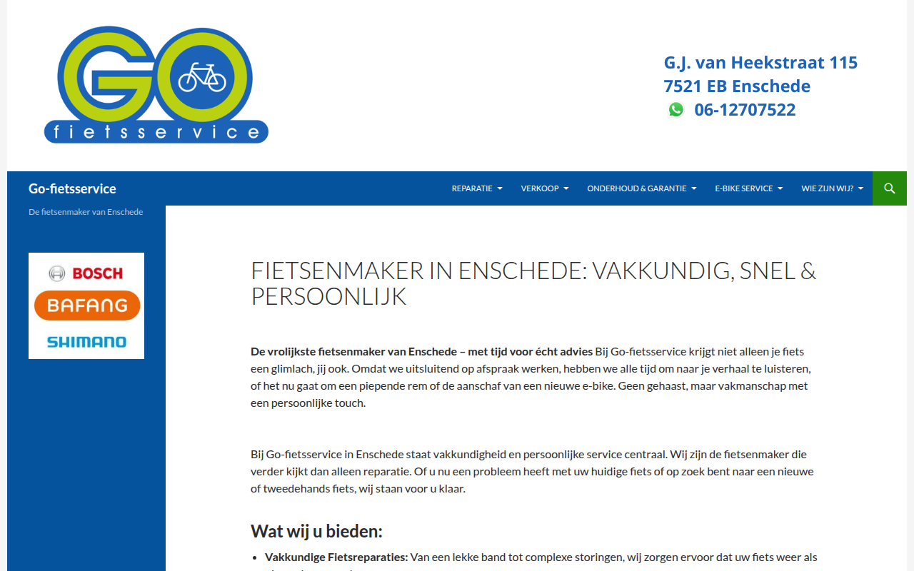 Screenshot van go-fietsservice.nl