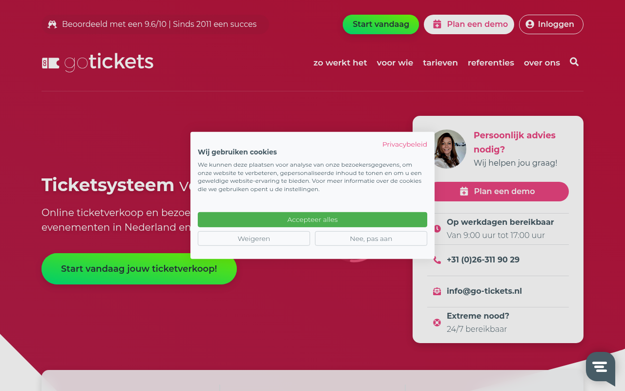 Screenshot van go-tickets.nl
