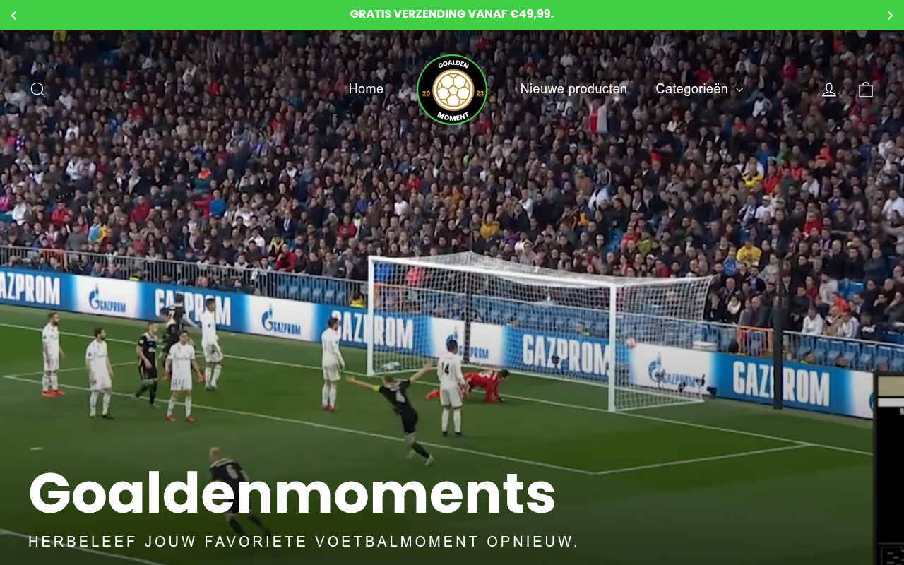 Screenshot van goaldenmoment.nl