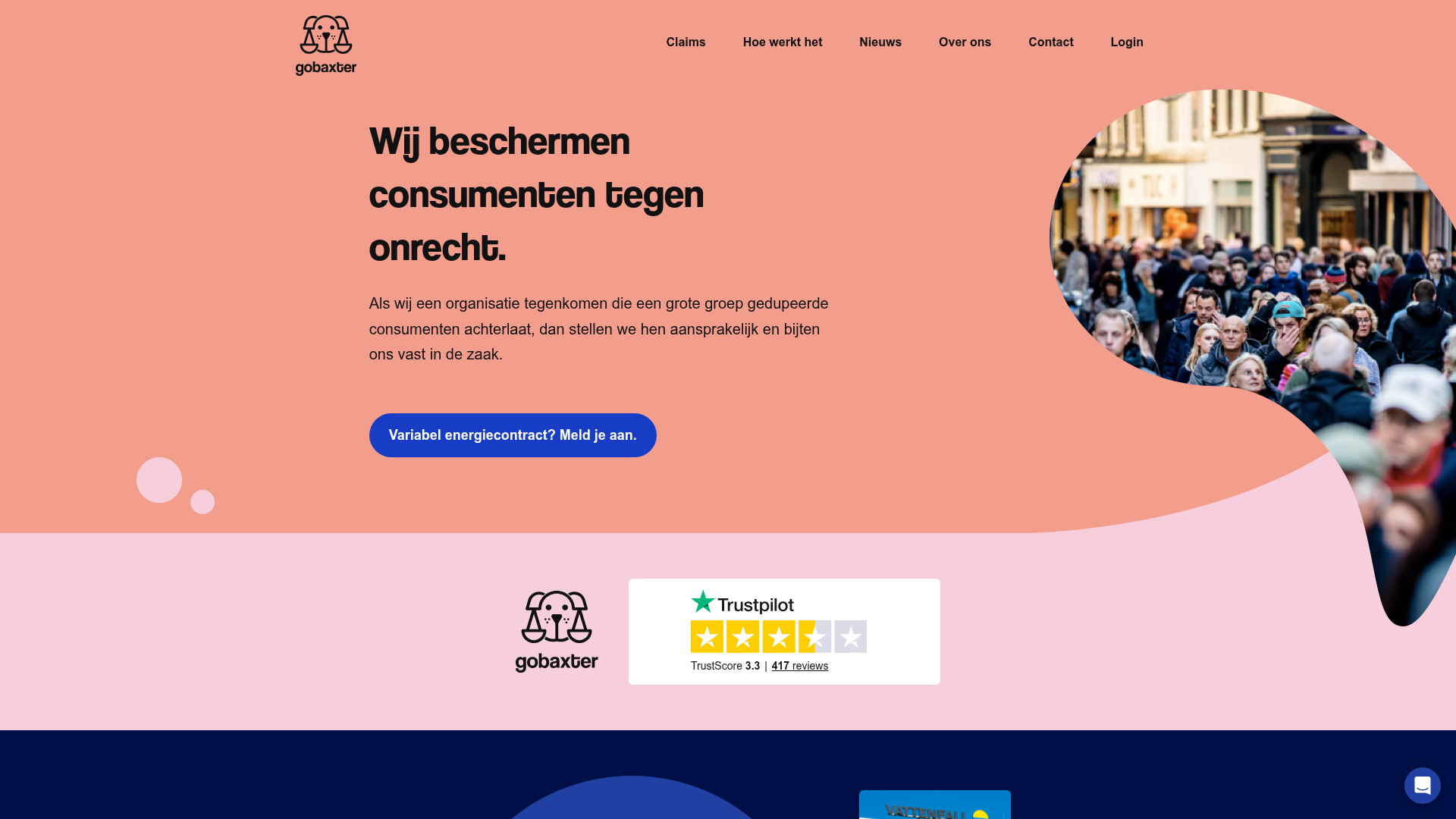 Screenshot van gobaxter.nl