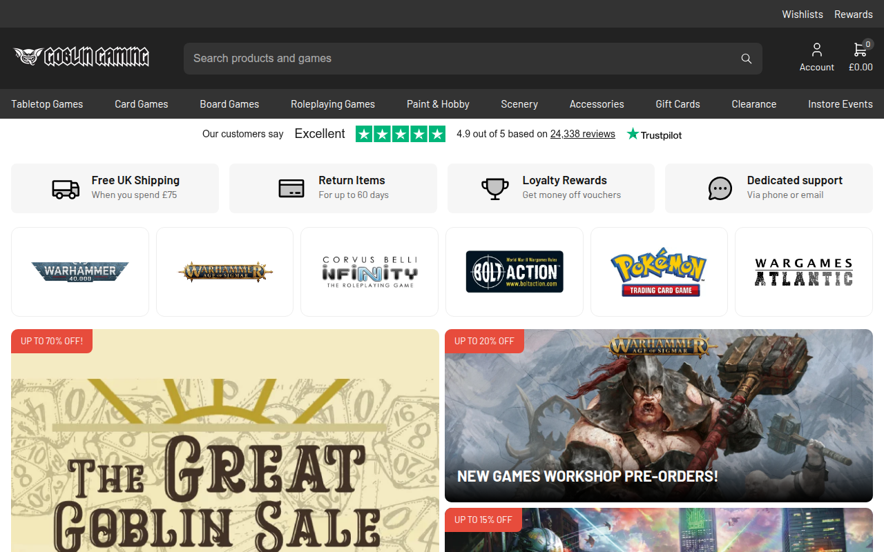 Screenshot van goblingaming.co.uk