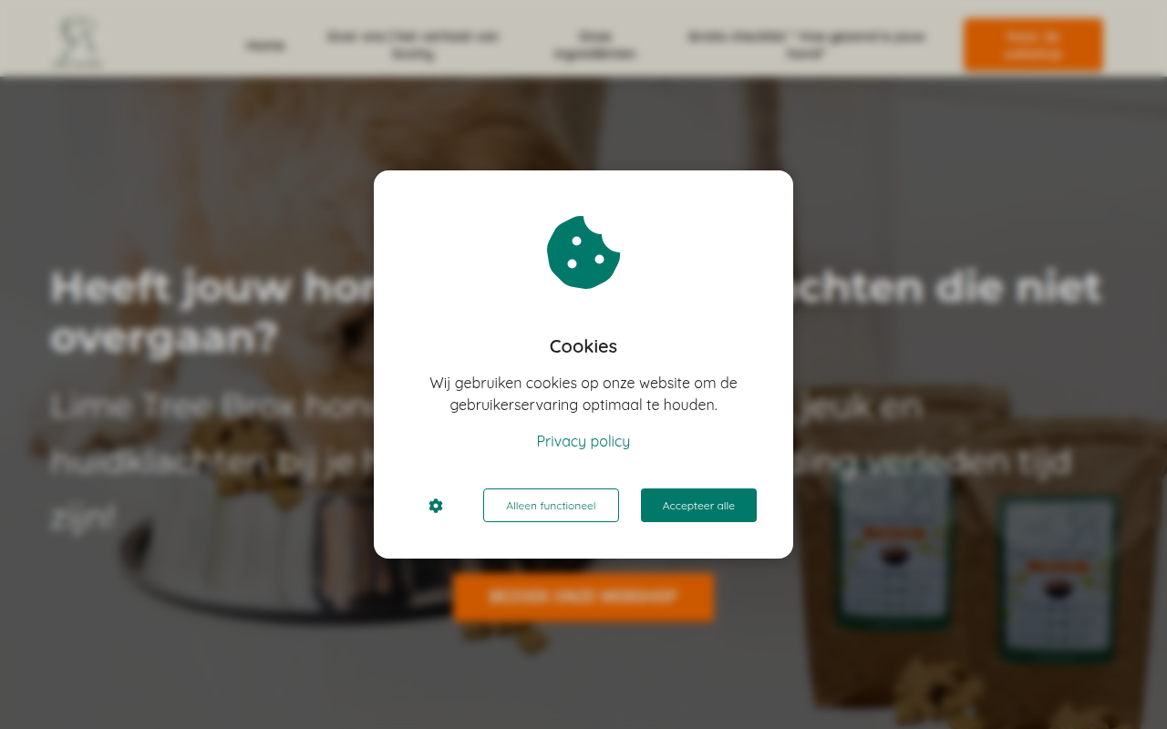 Screenshot van goedehondenbrokken.nl
