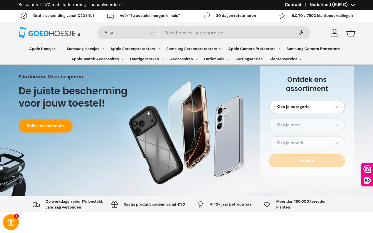 Screenshot van goedhoesje.nl