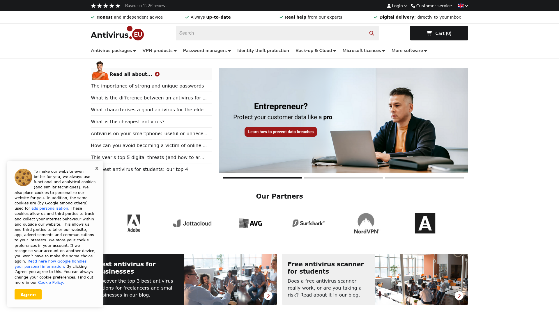 Screenshot van goedkoopsteantivirus.com