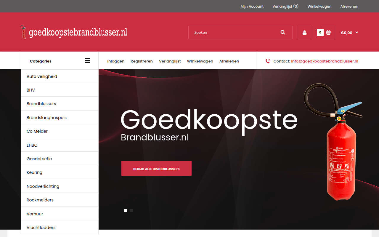 Screenshot van goedkoopstebrandblusser.nl
