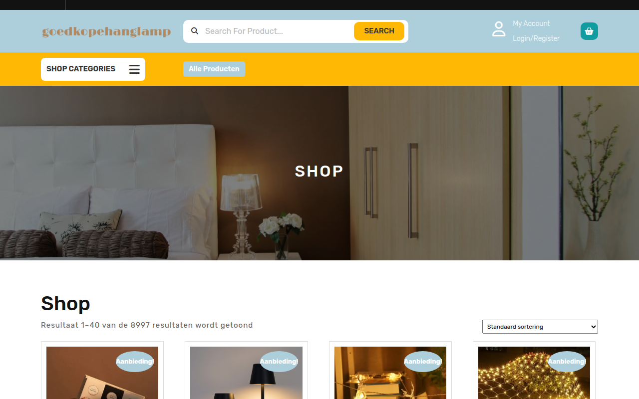 Screenshot van goedkopehanglamp.com