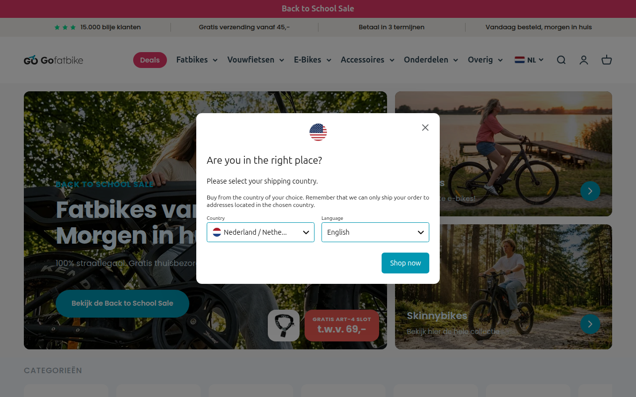 Screenshot van gofatbike.nl