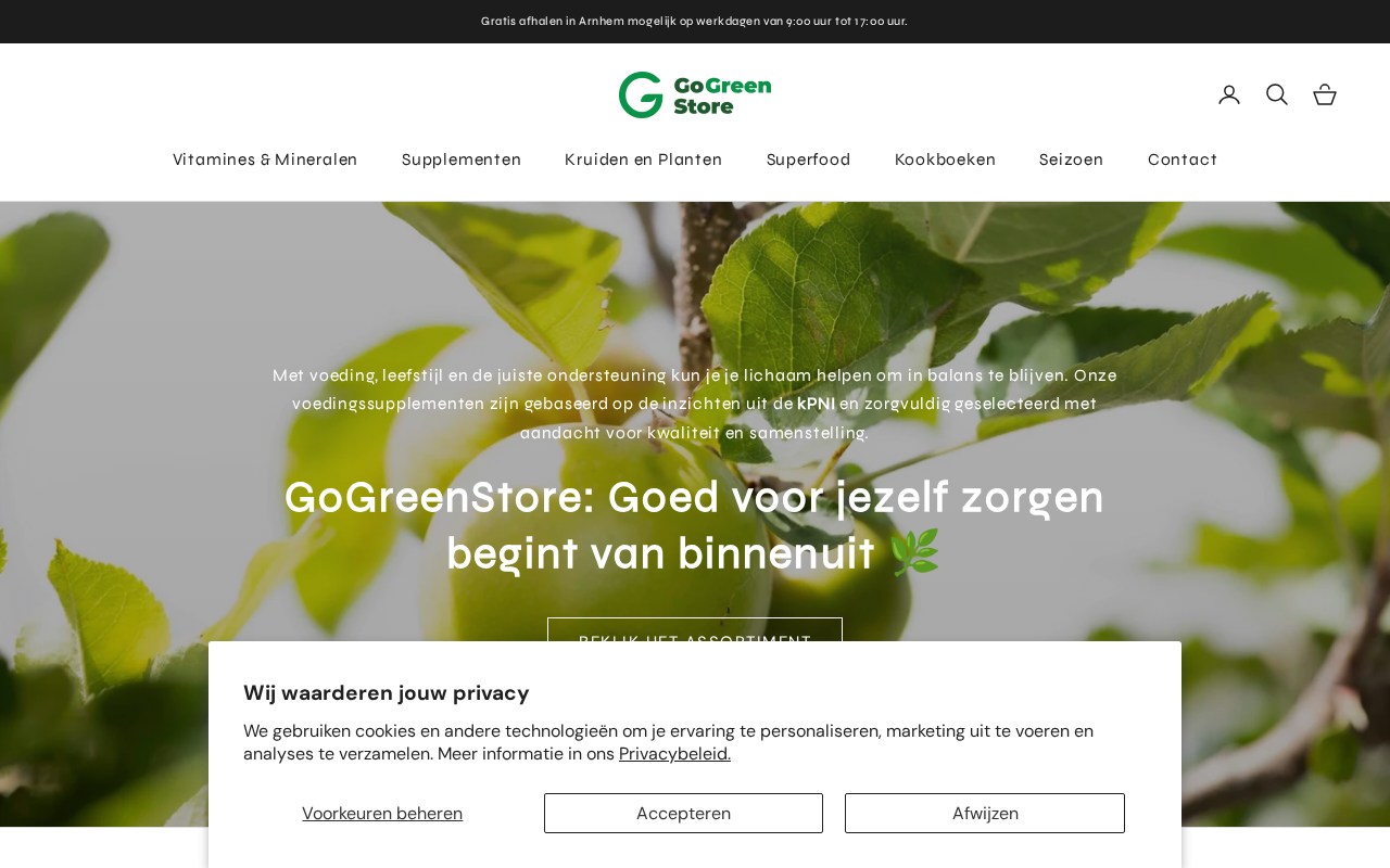Screenshot van gogreenstore.nl
