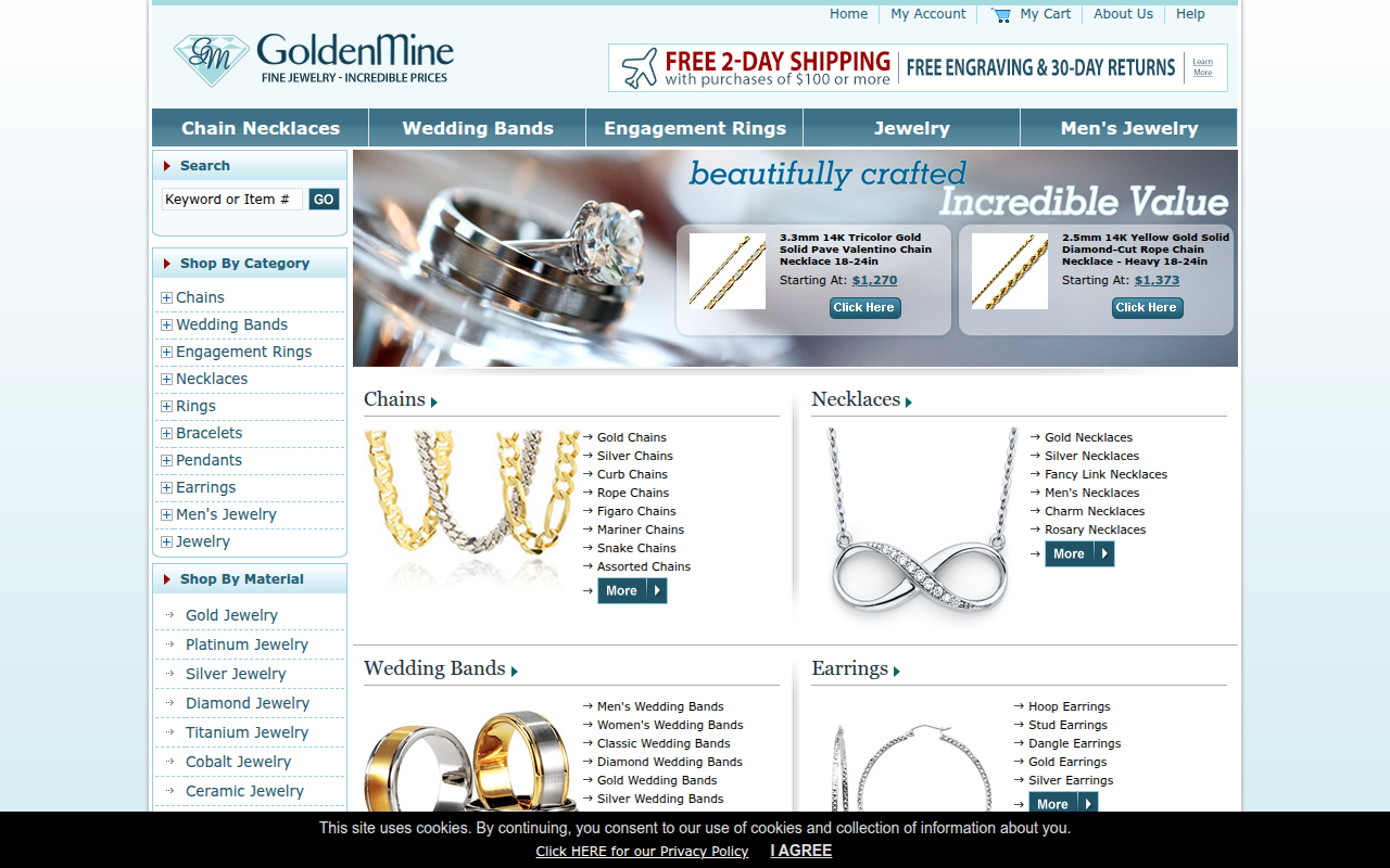 Screenshot van goldenmine.com