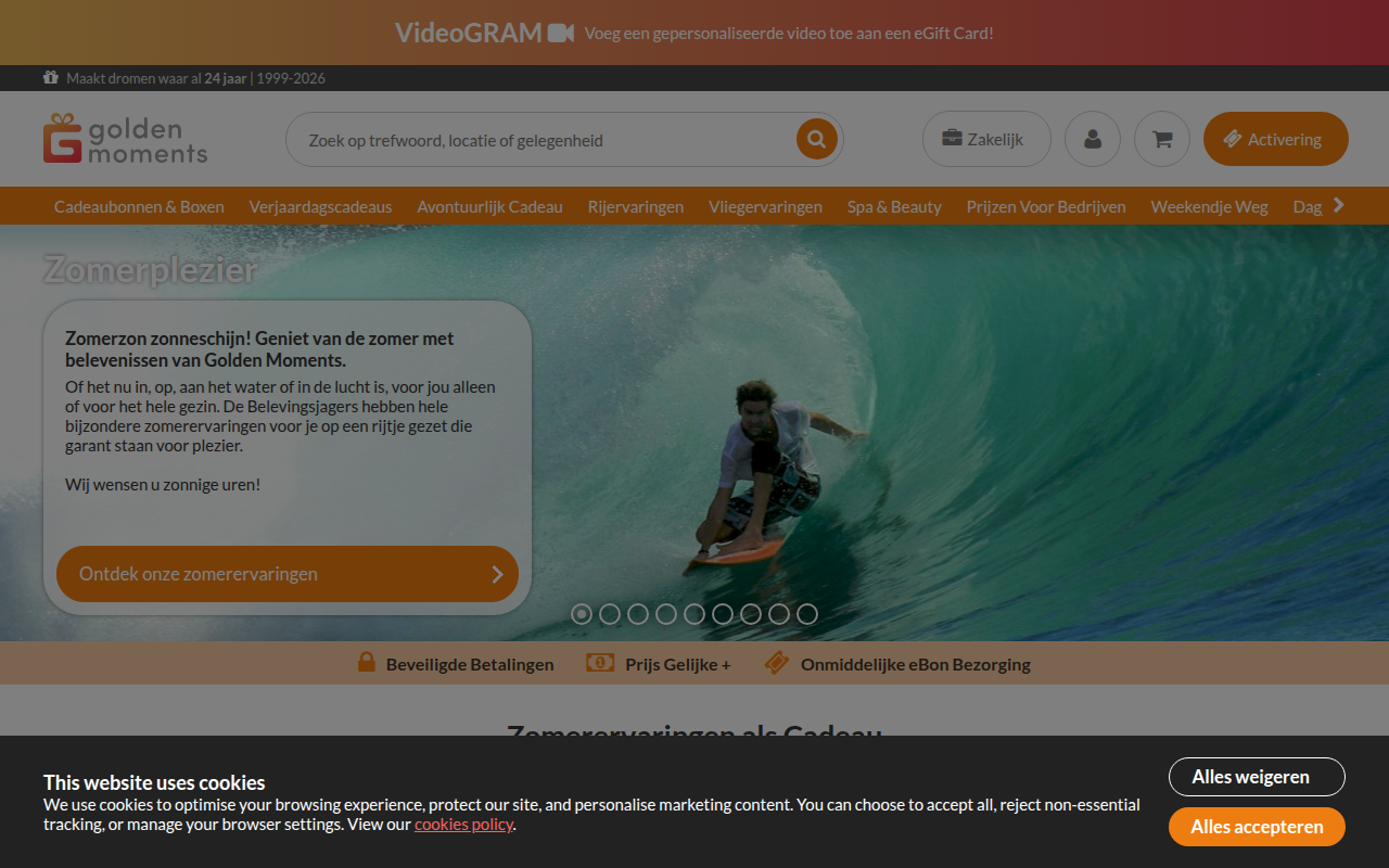 Screenshot van goldenmoments.nl