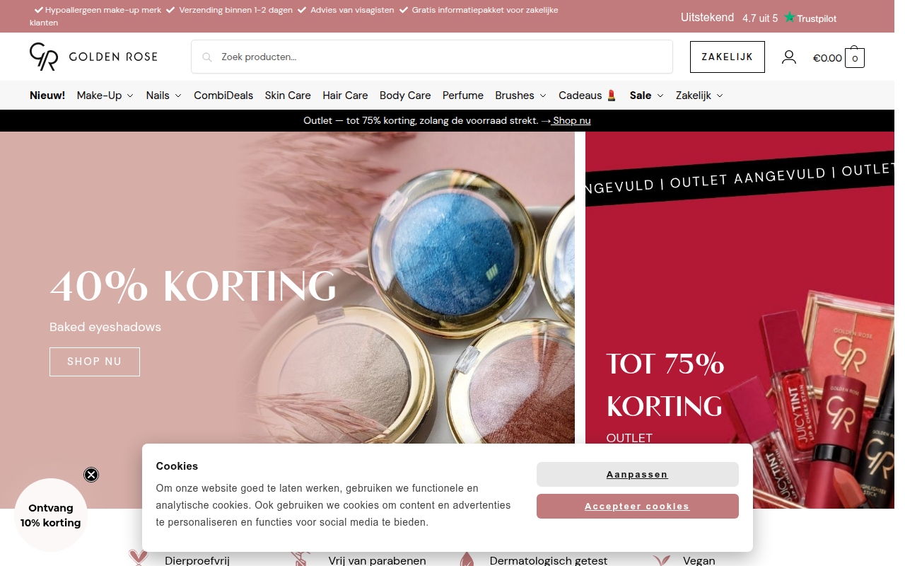 Screenshot van goldenrose.nl