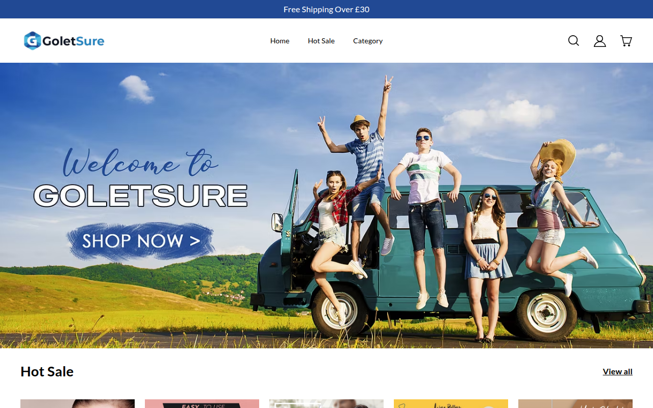 Screenshot van goletsure.com