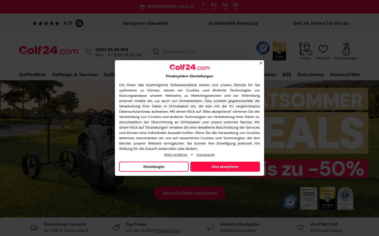 Screenshot van golf24.com