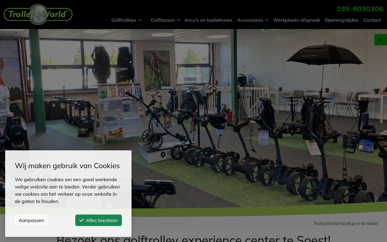 Screenshot van golftrolleys.nl