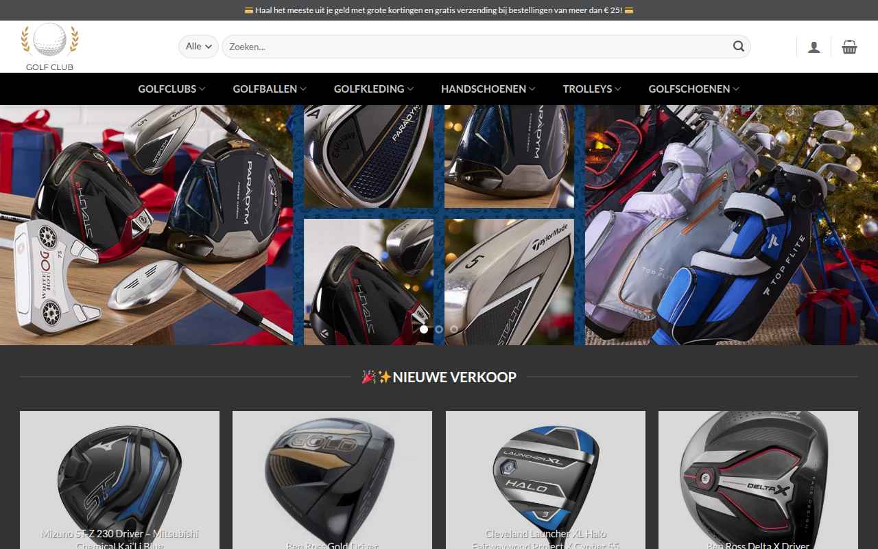 Screenshot van golfuitrusting.com