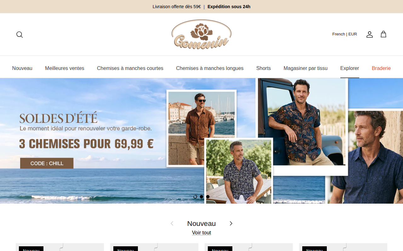 Screenshot van www.gomenin.com